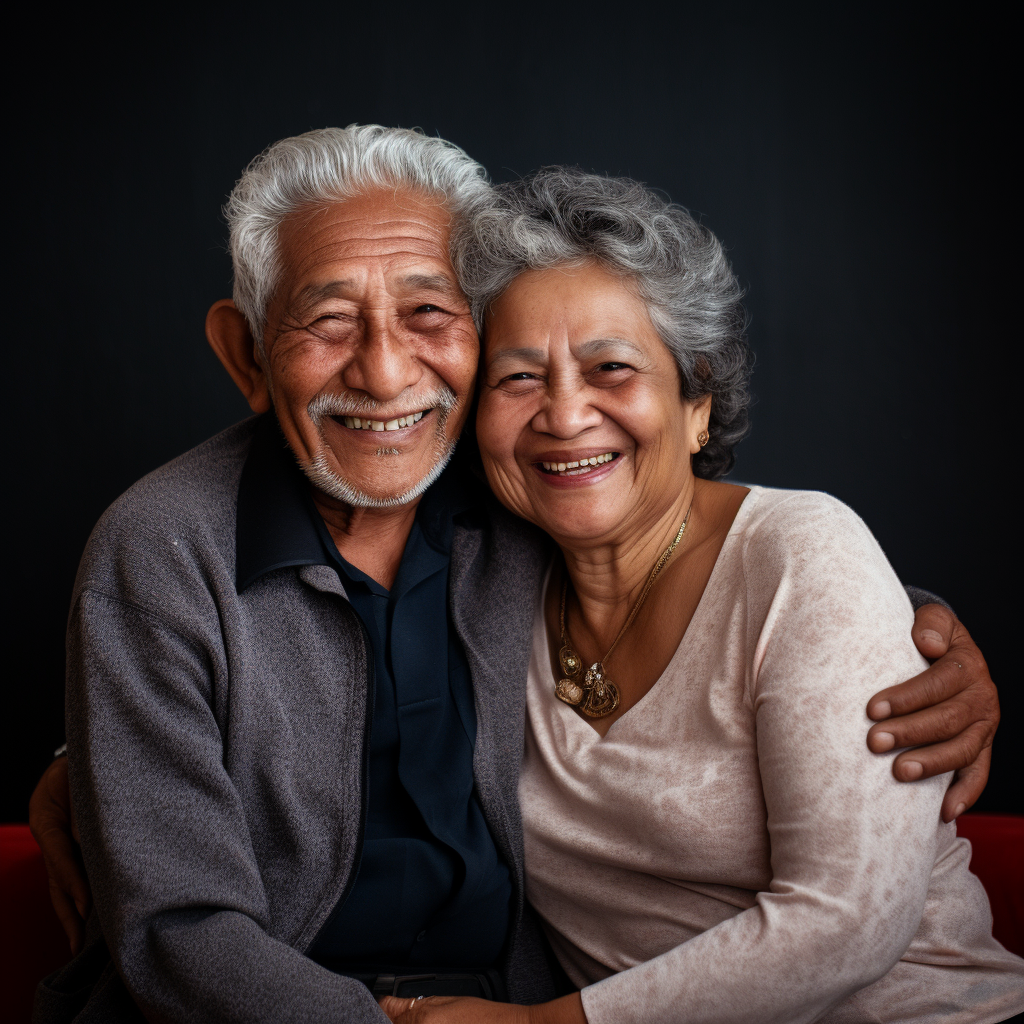 Elderly Latino couple discussing financial planning