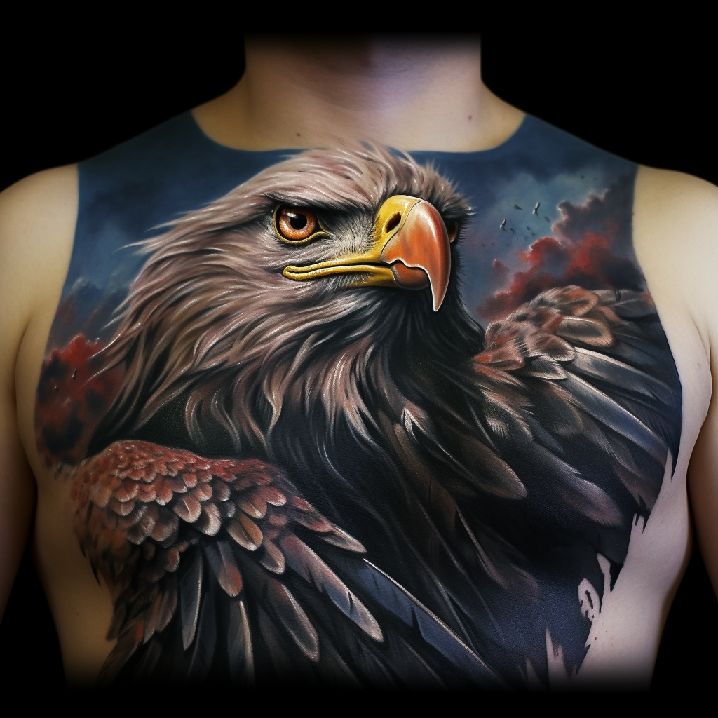 Fine Art Eagle Tattoo Shoulder Wing Chest Back