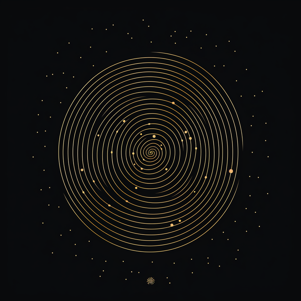 Minimalist fingerprint with celestial elements