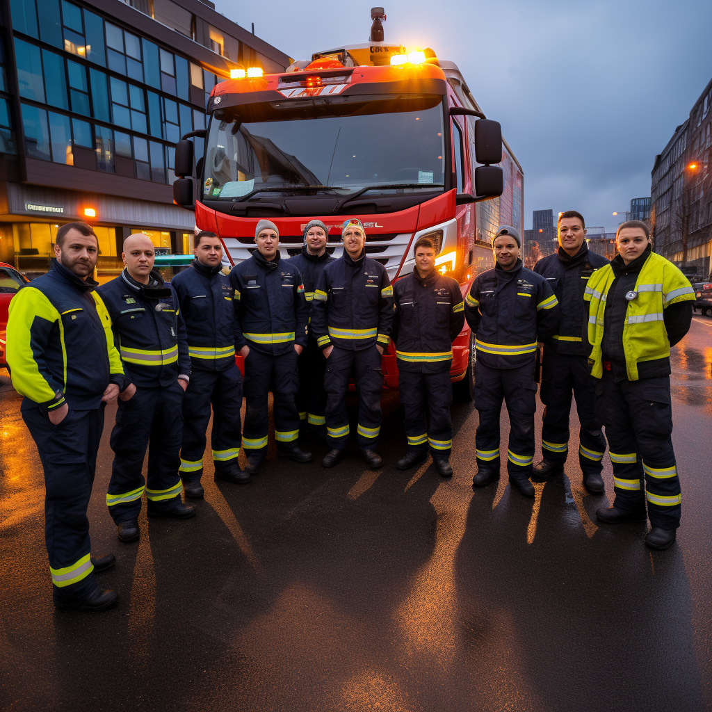 Group photo of Finnish emergency personnel