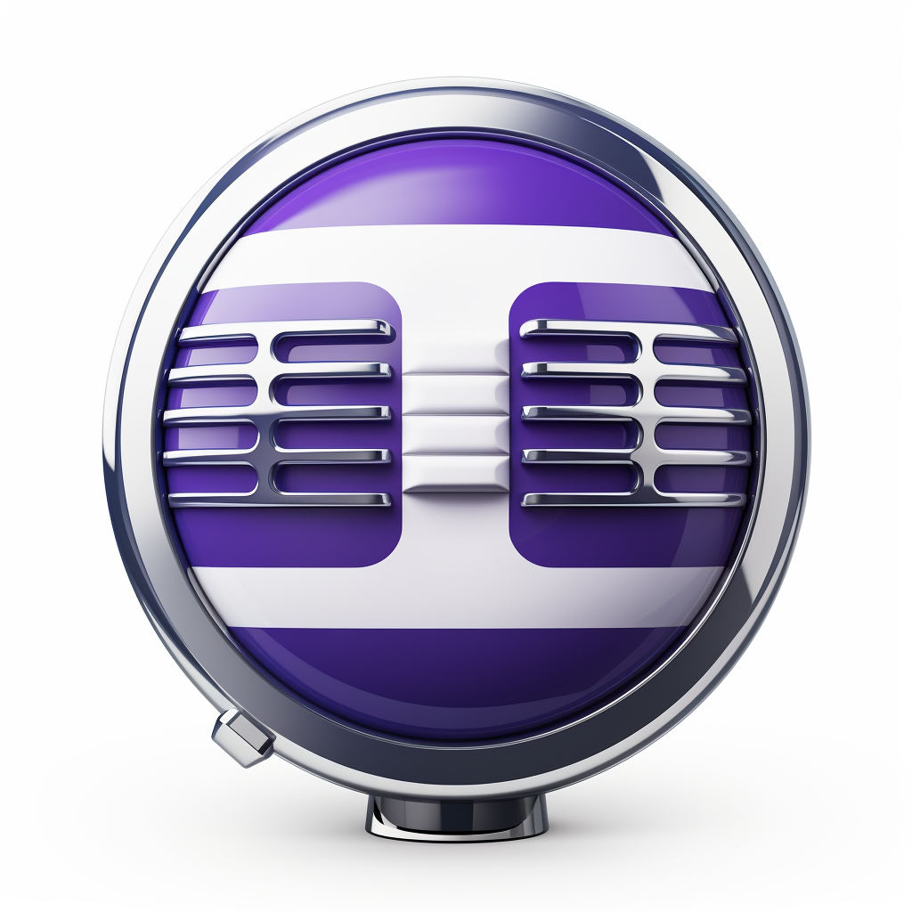 Finnish flag button with purple microphone