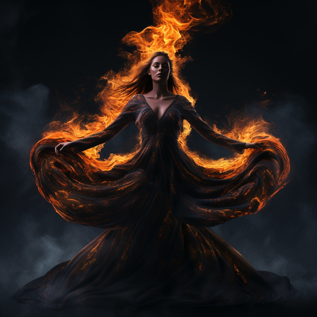 Goddess of Fire in Elegant Attire