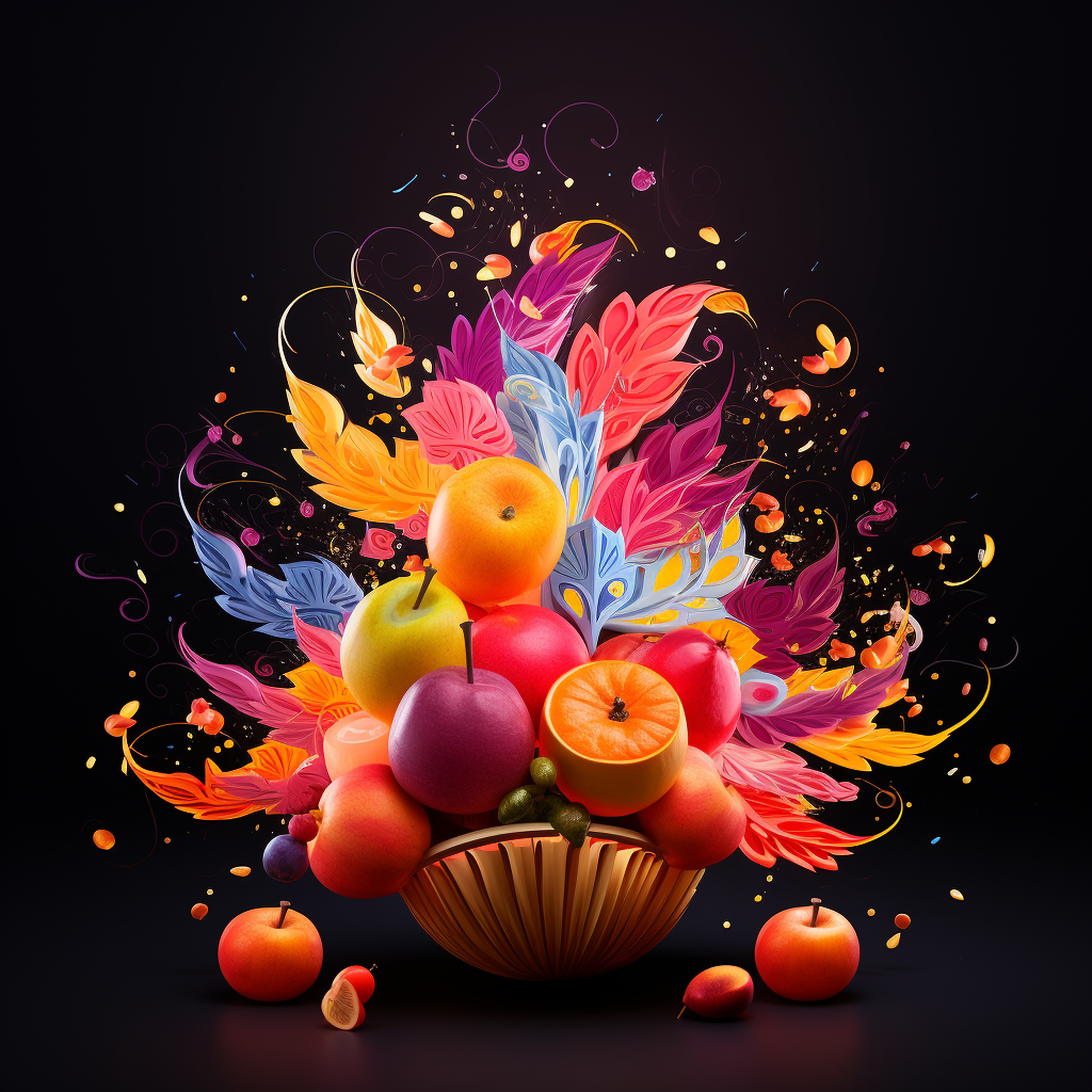 Abstract fruits for Diwali greeting