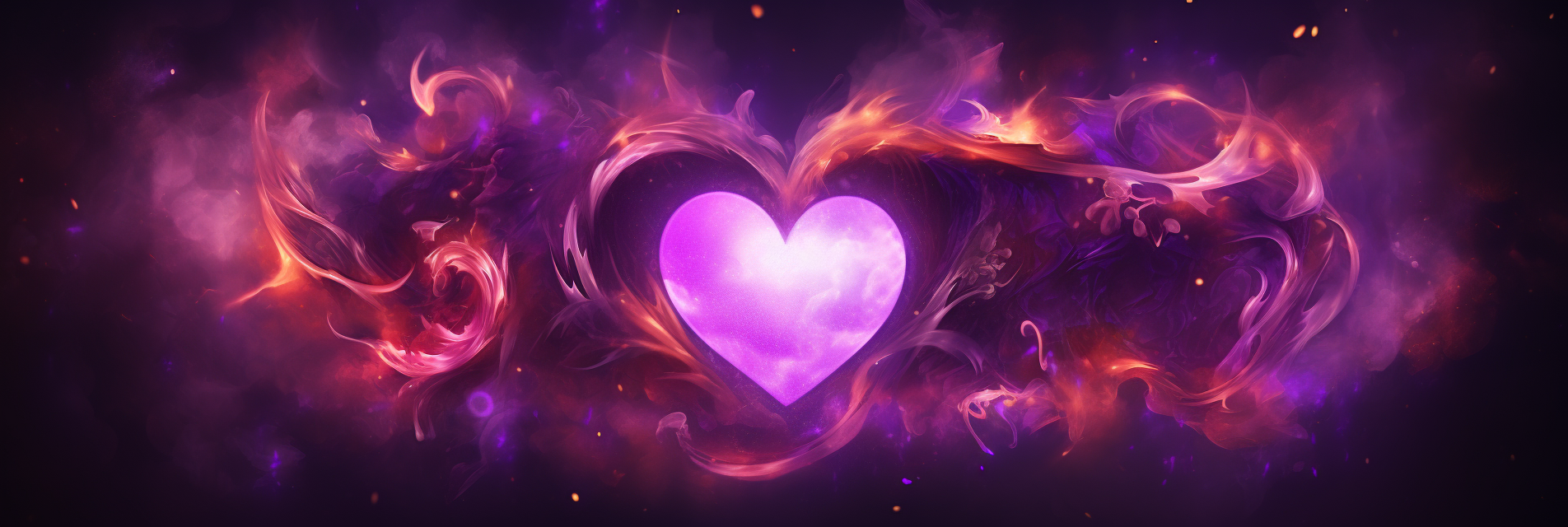 Fiery Purple Heart Banner