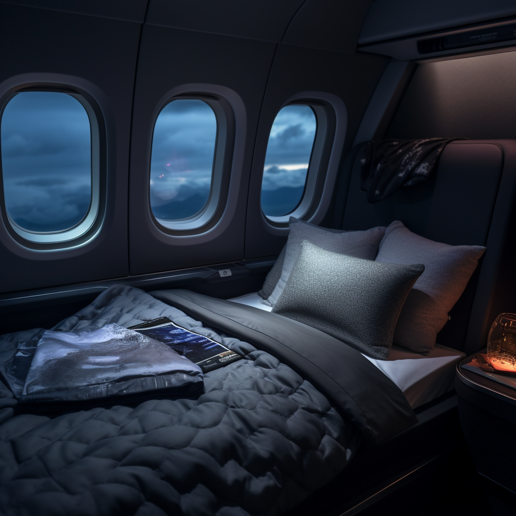 Luxurious first class plane bed