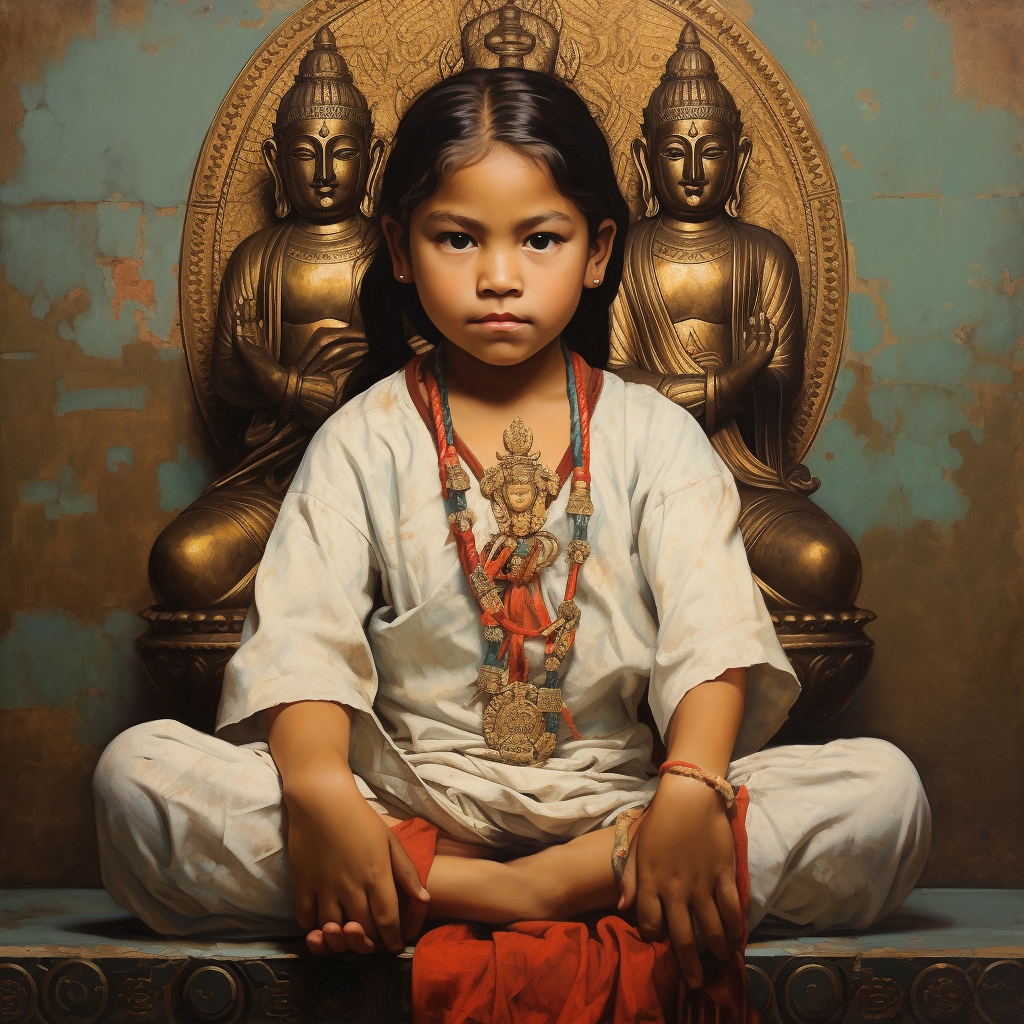 Inspiring portrayal of First Nations girl as the Buddha