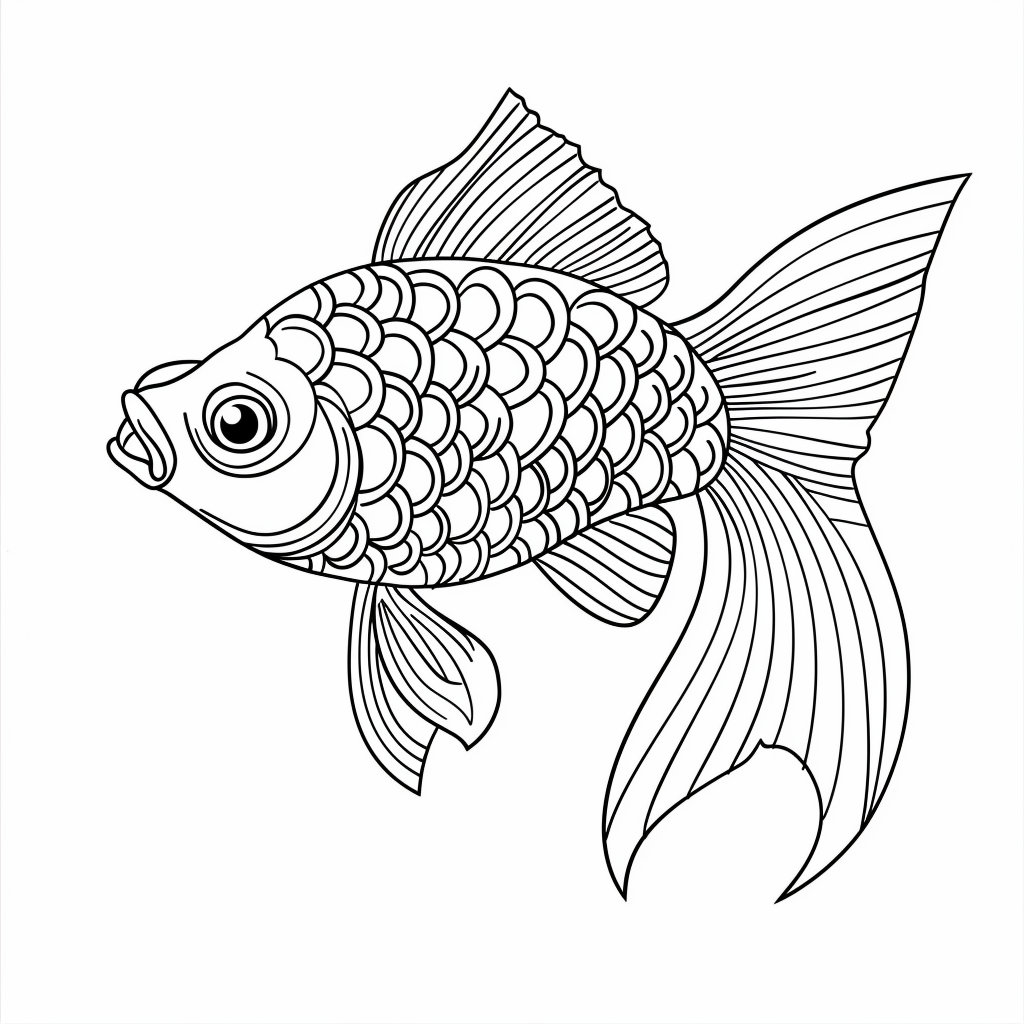 Fish coloring page for kids