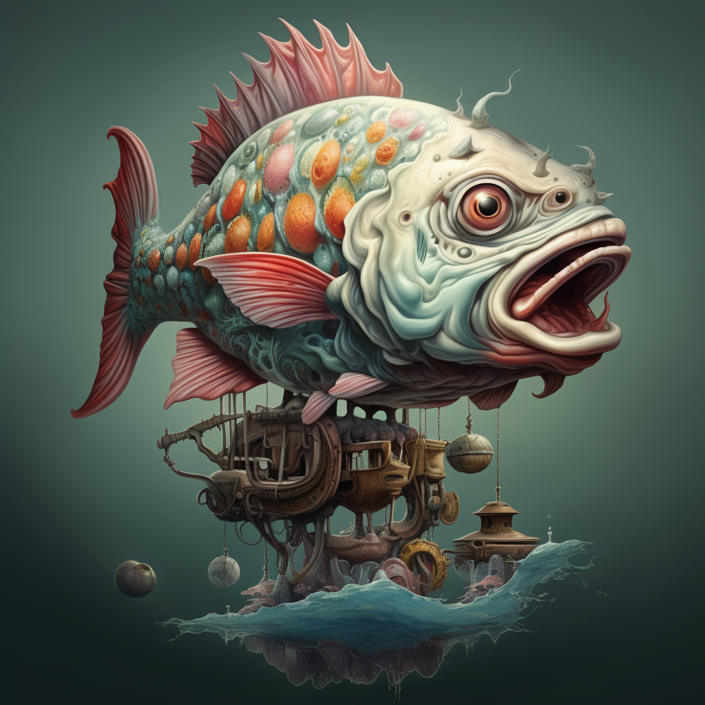 Whimsical fish goat image