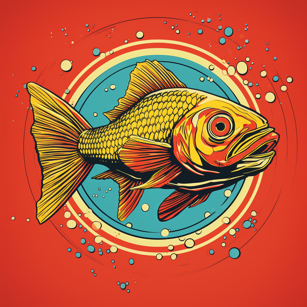 Retro album fish art print