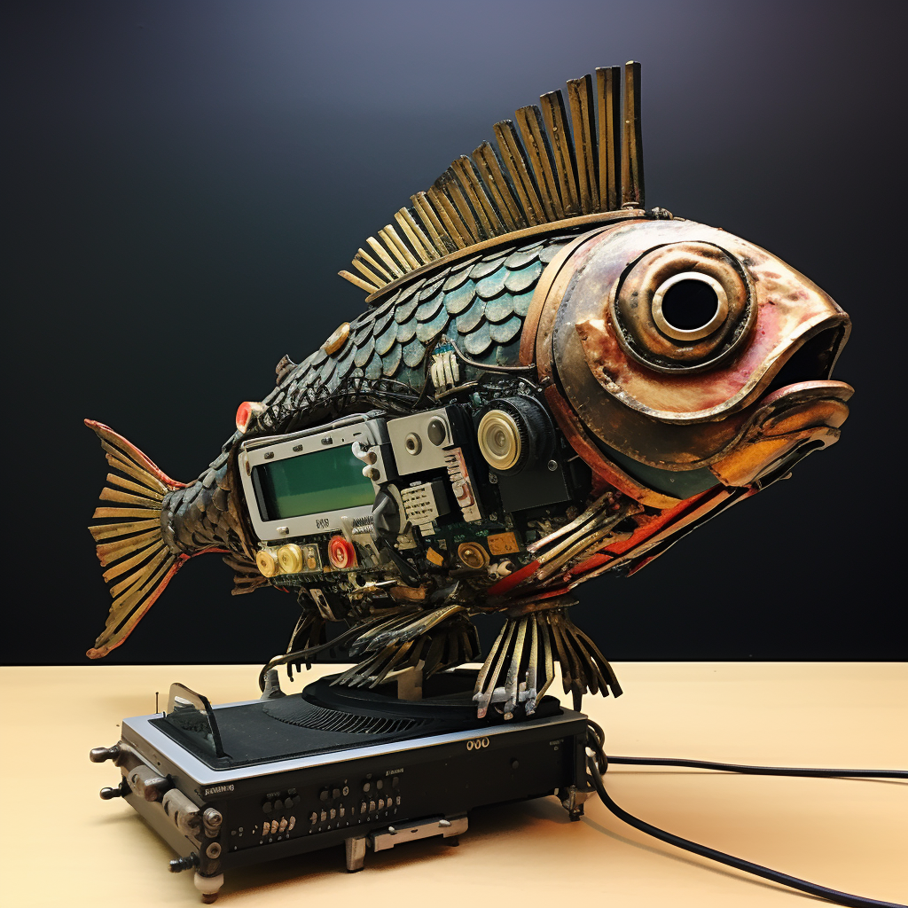 Fish Sculpture Made from Old Computer Parts