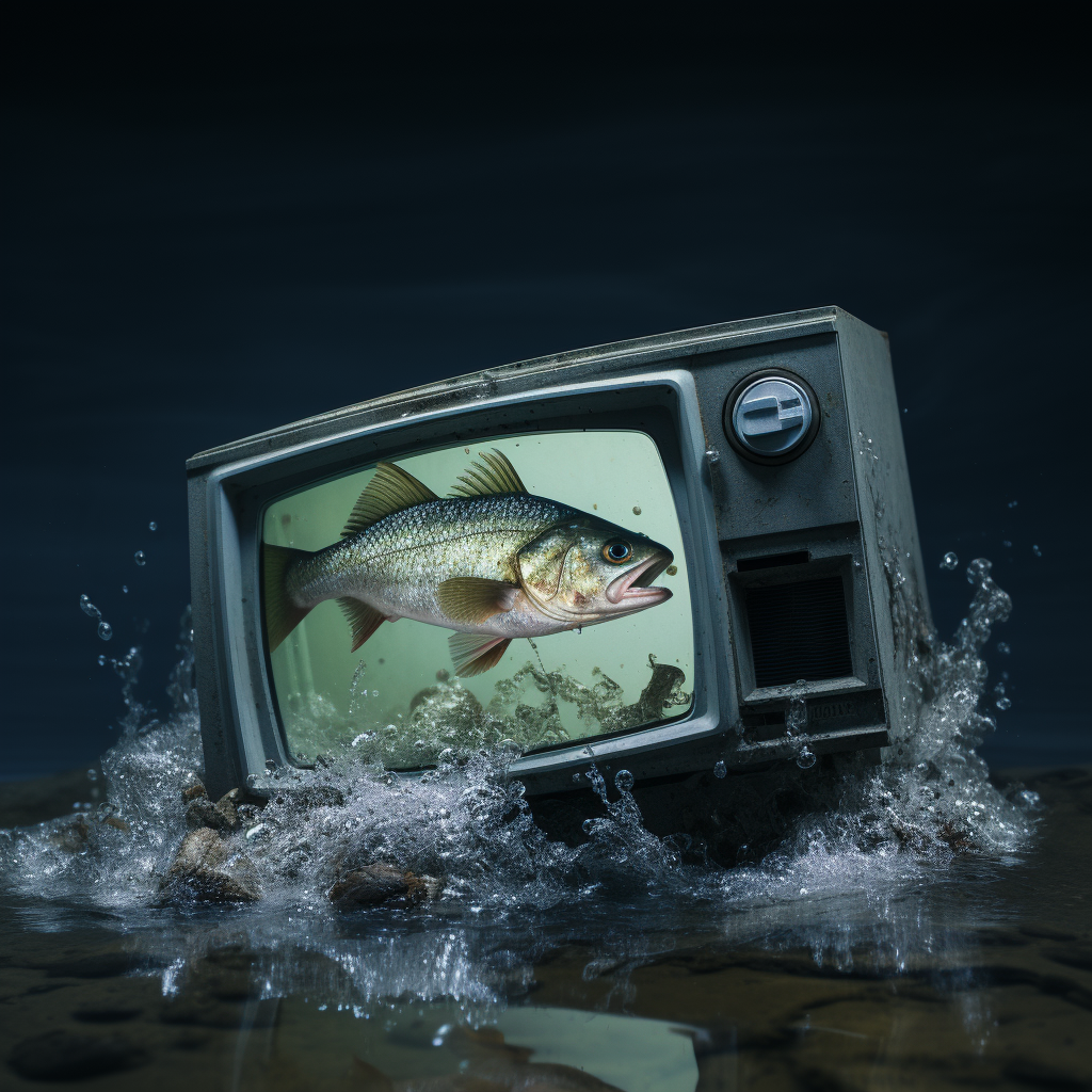 Fish caught in television underwater pollution