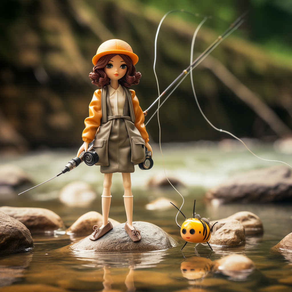 Realistic Fly Fishing Woman Doll