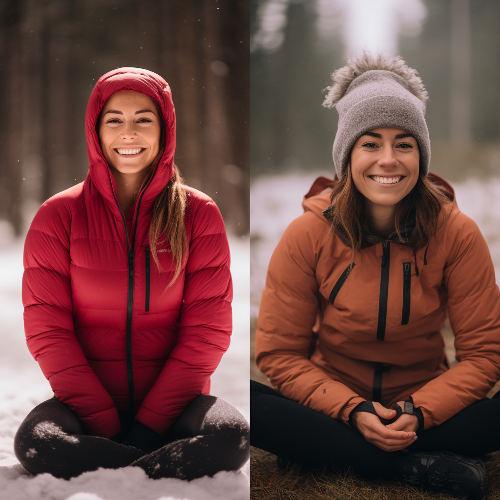 Fit Woman Doing Winter Yoga