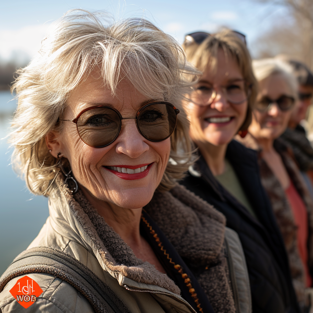 Group of happy people enjoying a fitness walk