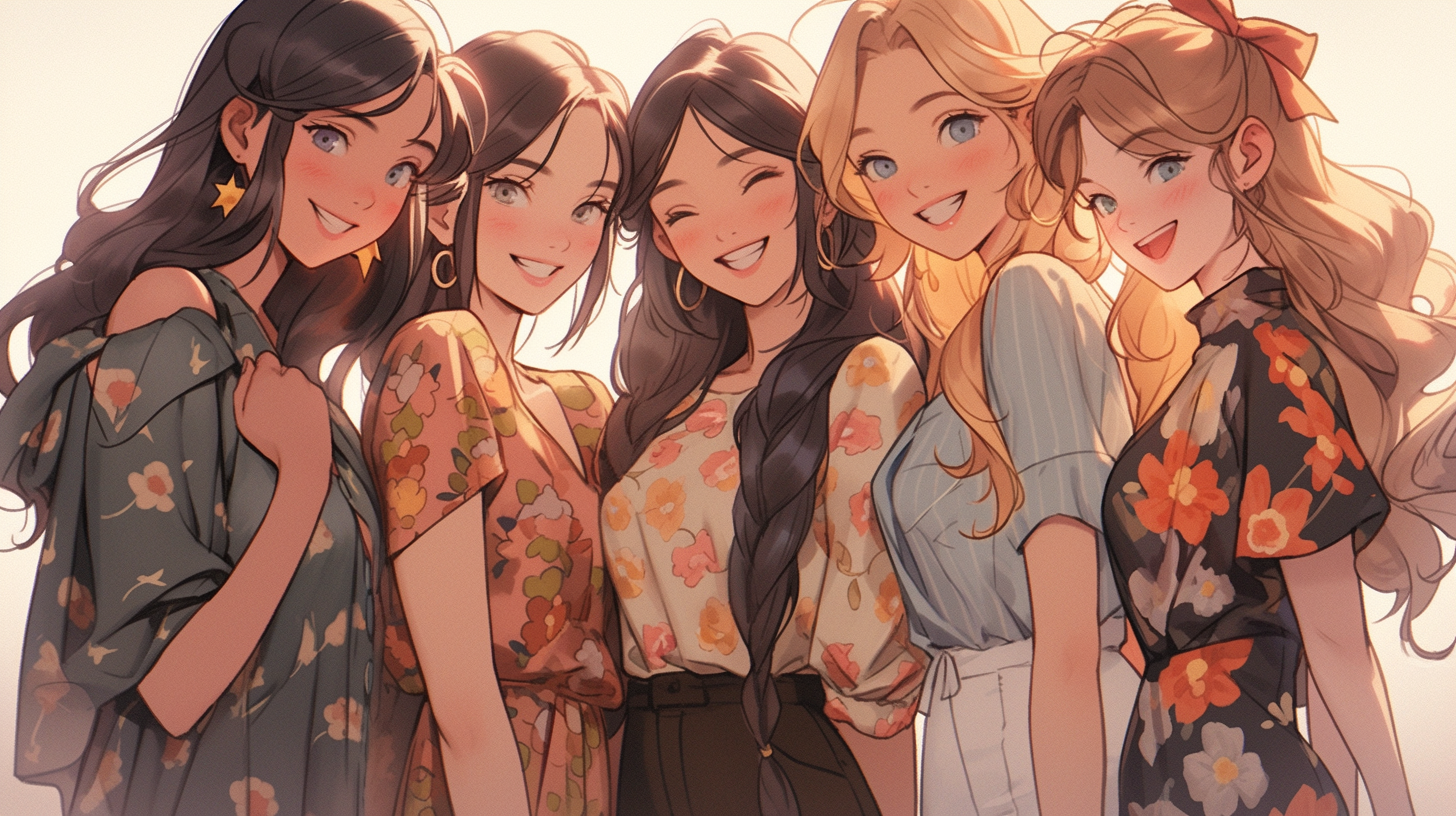 The Five Sisters embracing happiness together