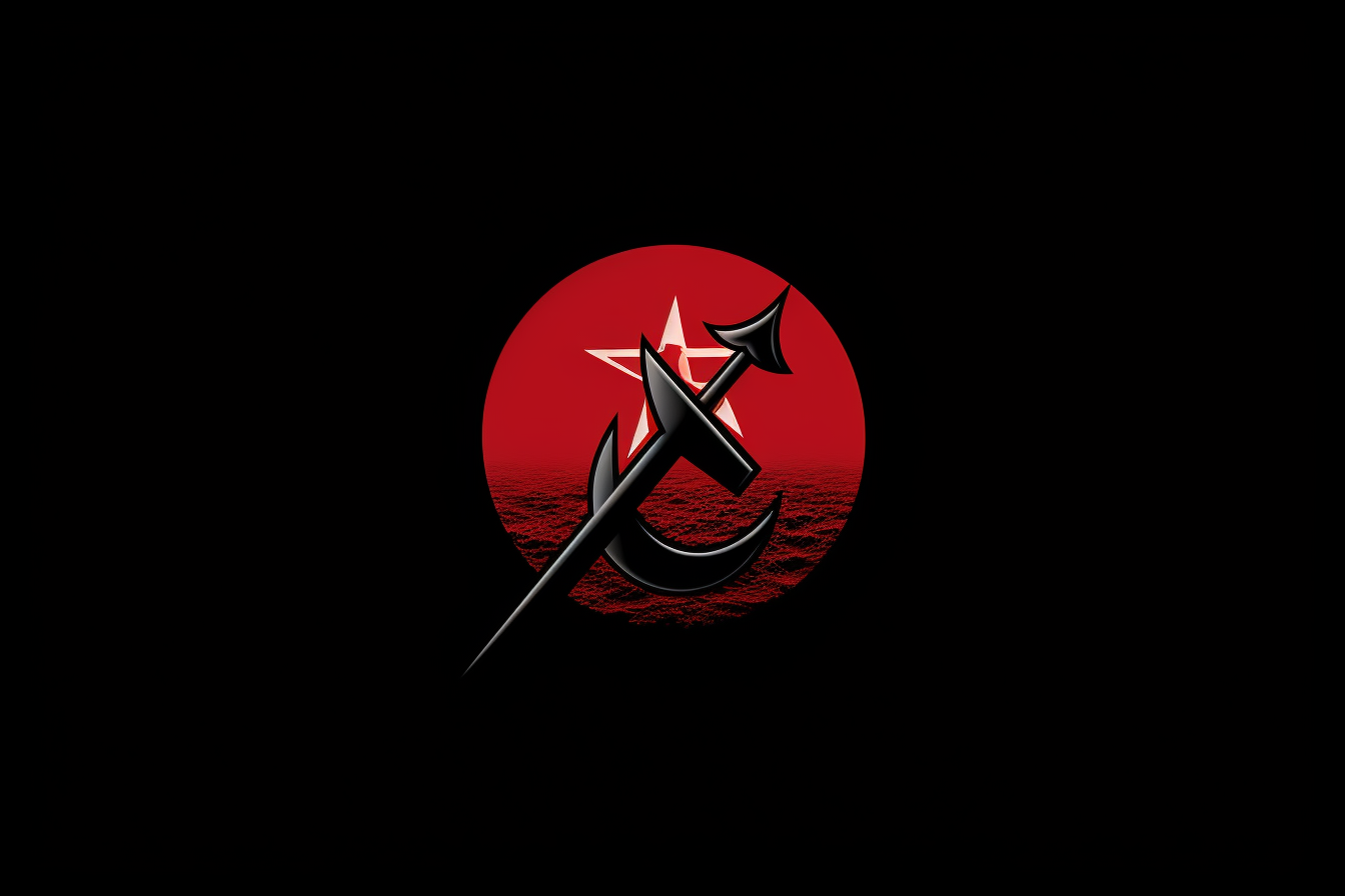 Flag design for country with hammer and sickle logo