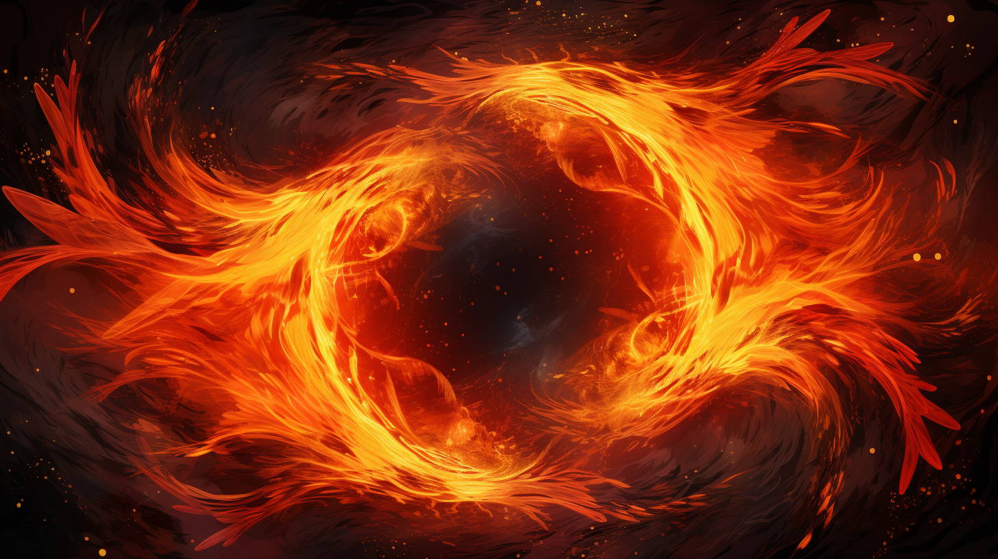 Flamboyant Portal with Fiery Flames