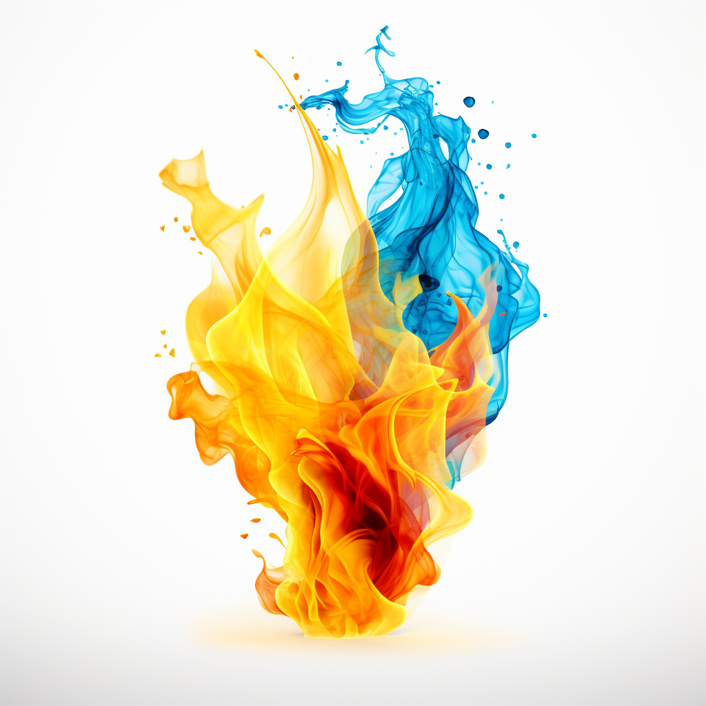 Flame in Blue and Yellow