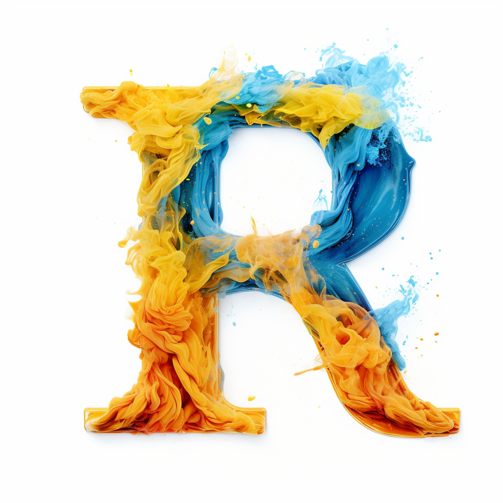 Colorful flame letter R logo