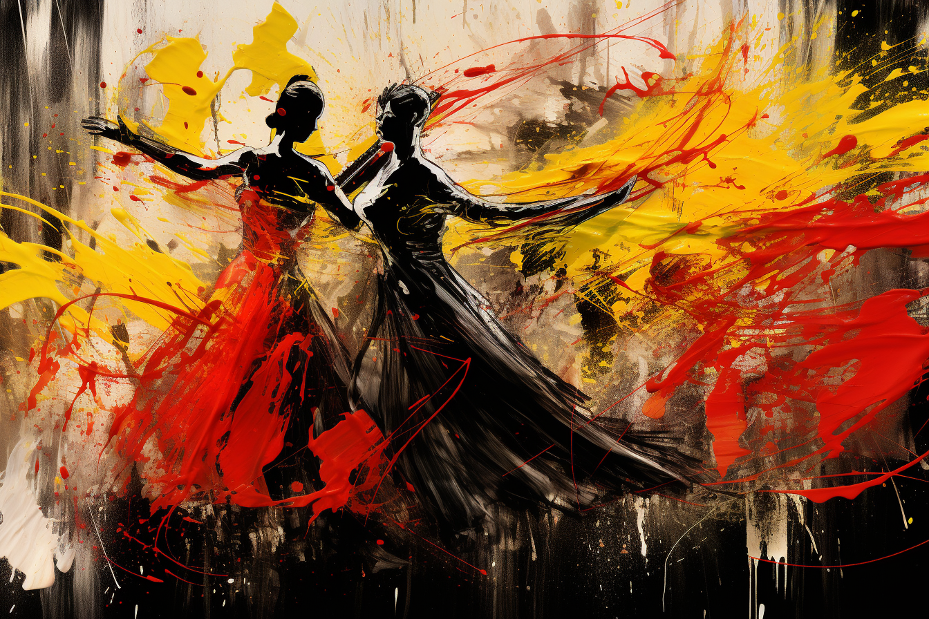 Abstract art graffiti with flamenco dancers