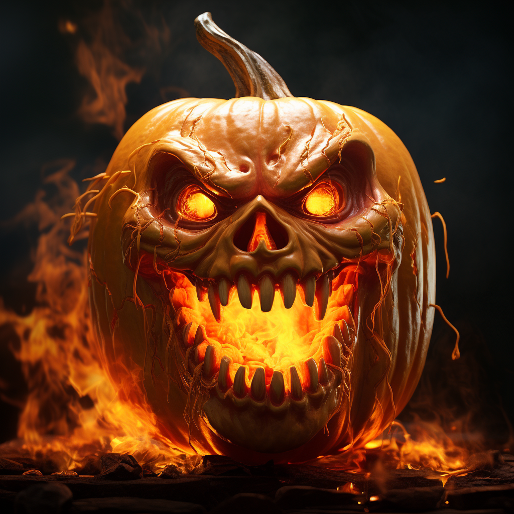 Spitting Flames Pumpkin Decoration