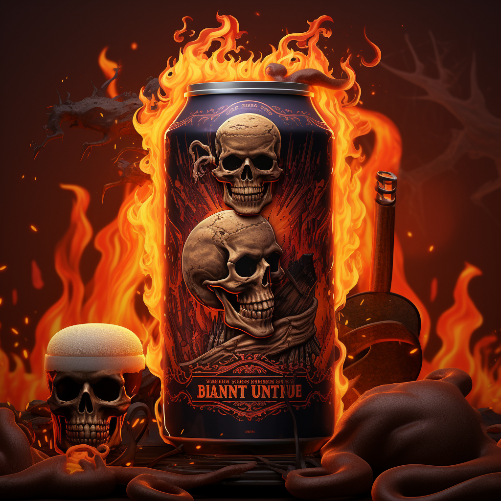 Flaming S'more Stout beer label design