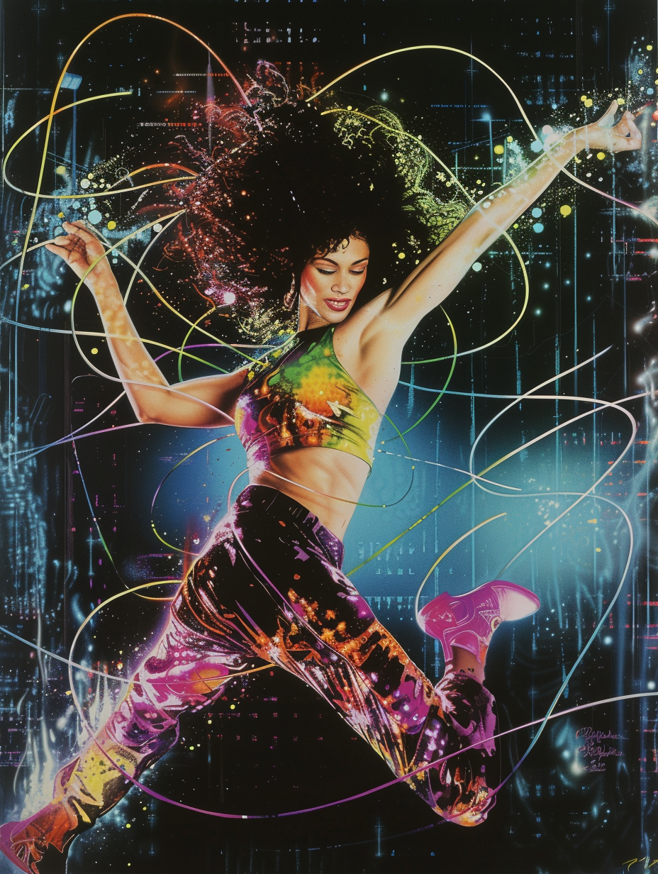 Flashdance Movie Poster Woman Dancing Curly Hair