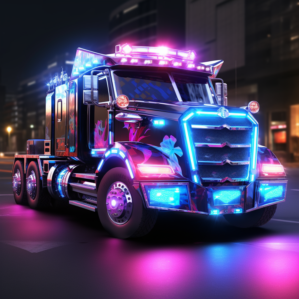 Flashy police truck on patrol