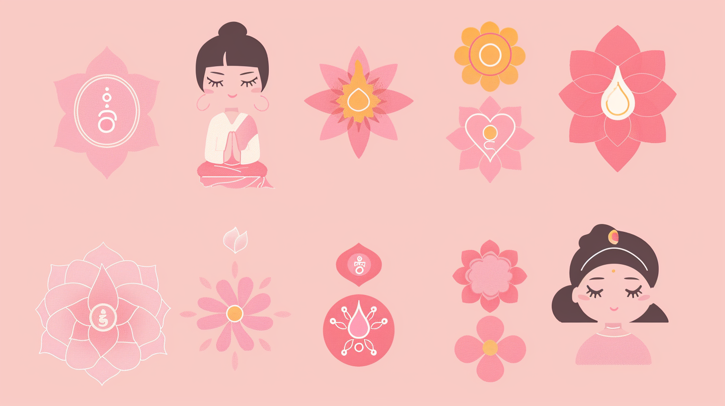 Flat character with chakra icons