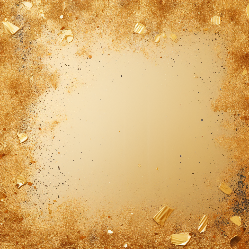 Flat gold background with glitter