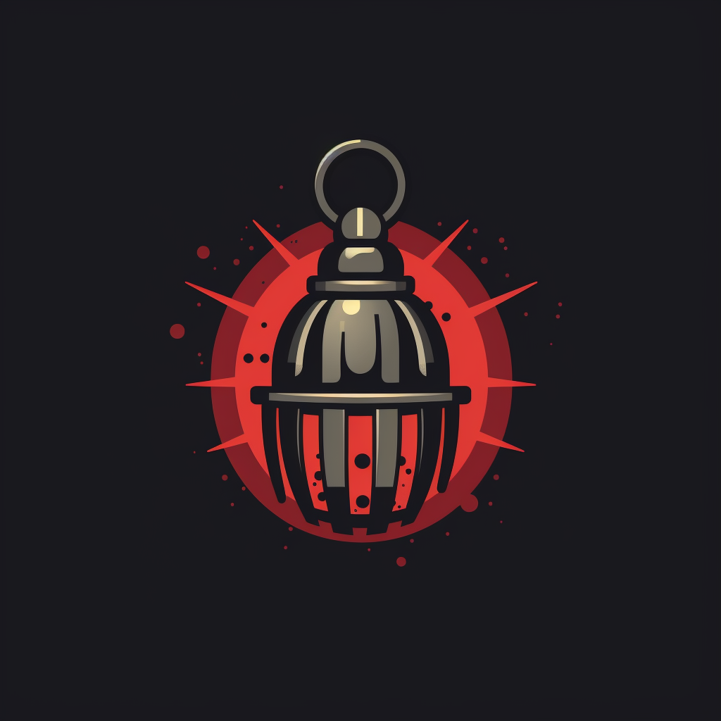 Flat grenade logo icon for criminal clan