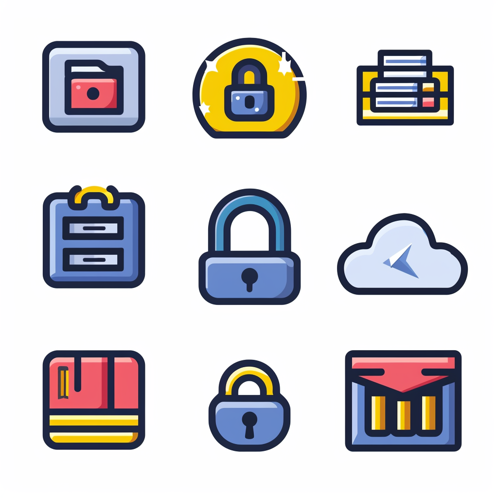 Five flat icons for website