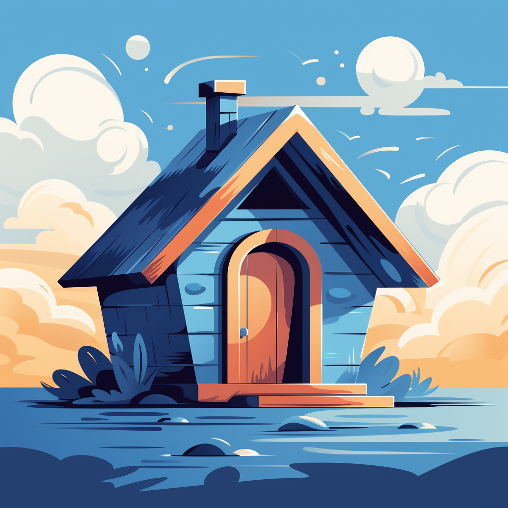 Flat Illustration Style Animal Shelter in Royal Blue