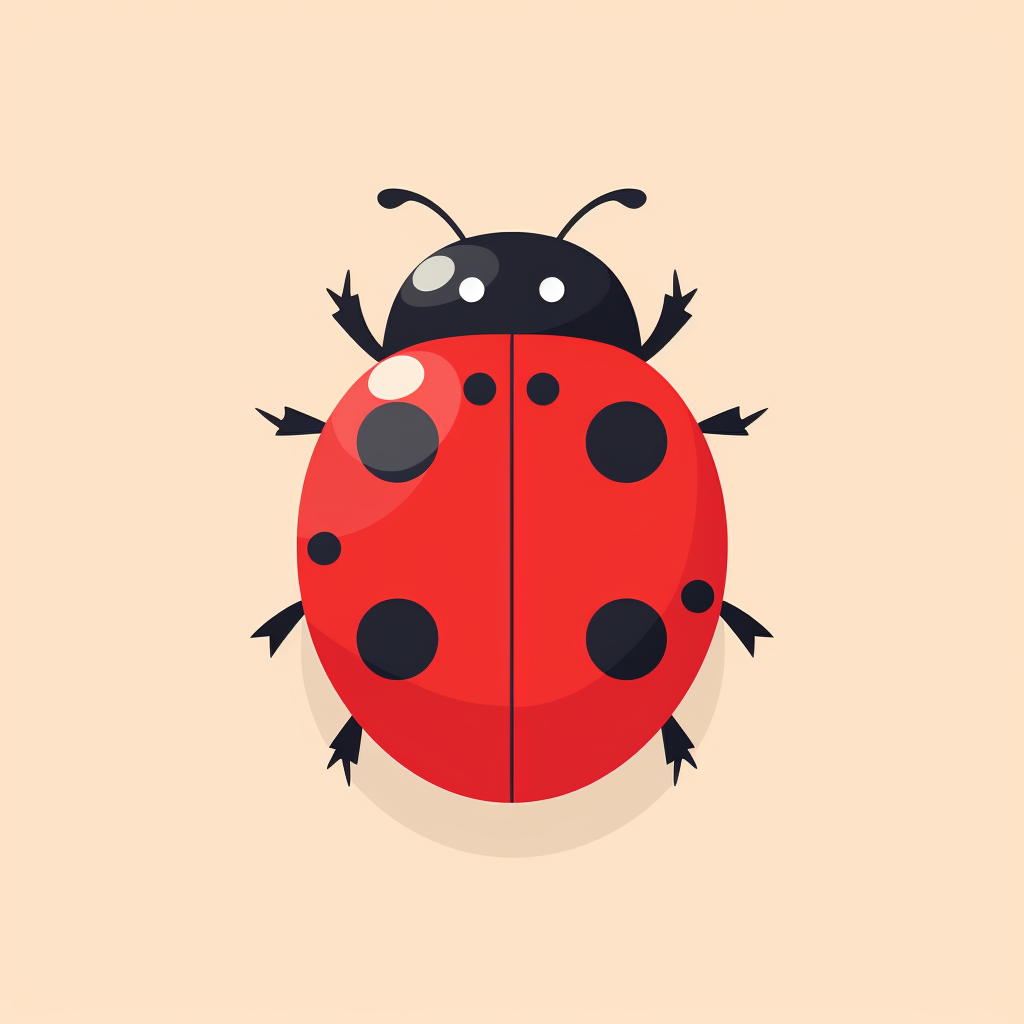 Lady Bug Flat Minimalist Illustration