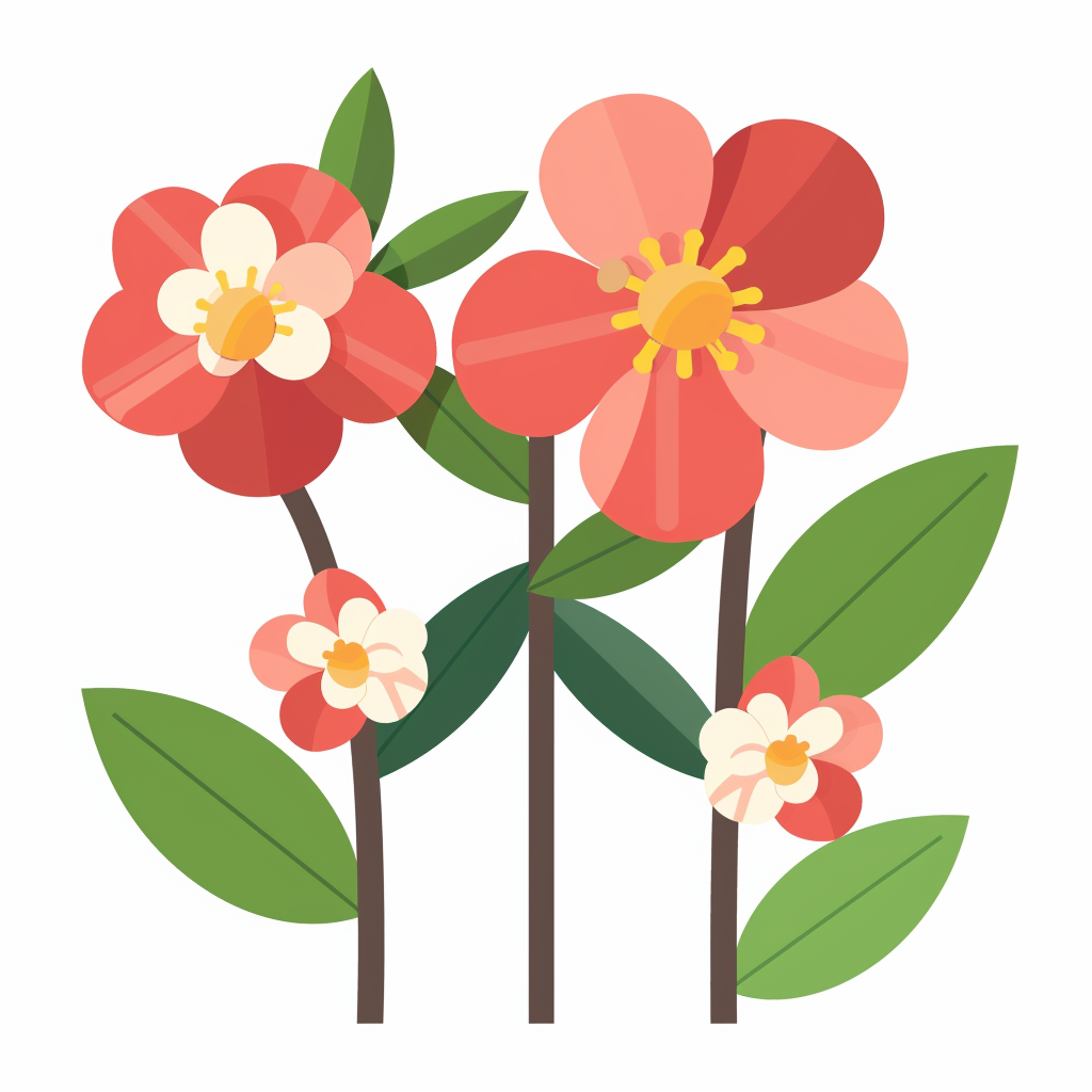 White spring flower flat icon