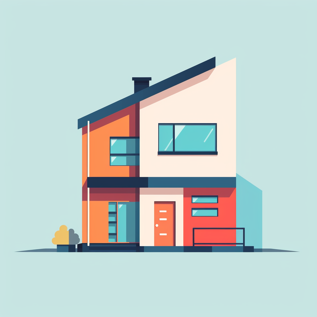 Colorful flat vector house illustration