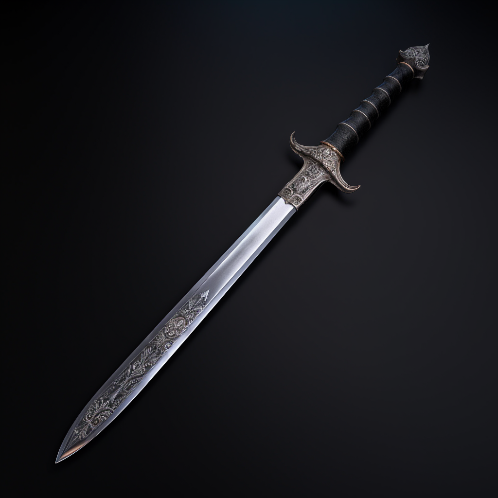 Flat sword on black background