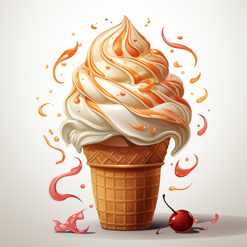 Yummy ice cream cone illustration