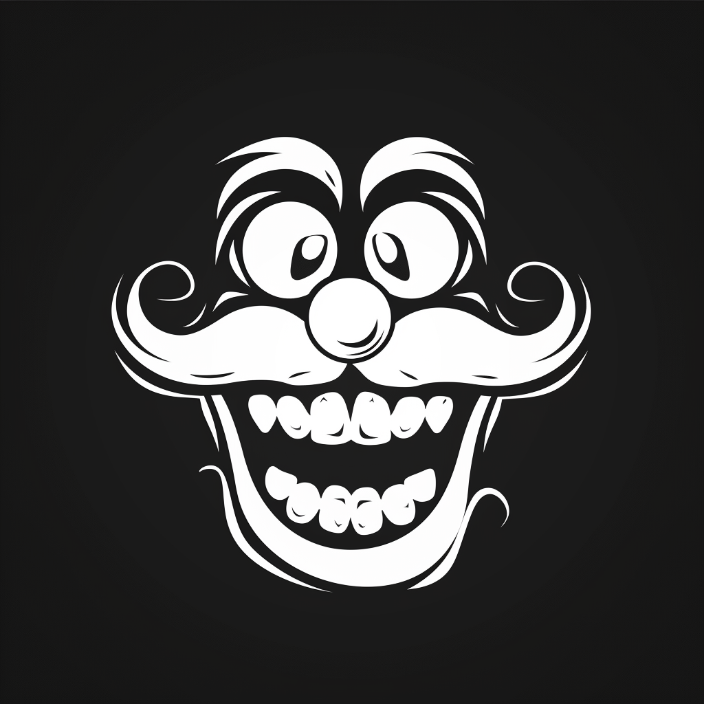 Silly black white vector logo