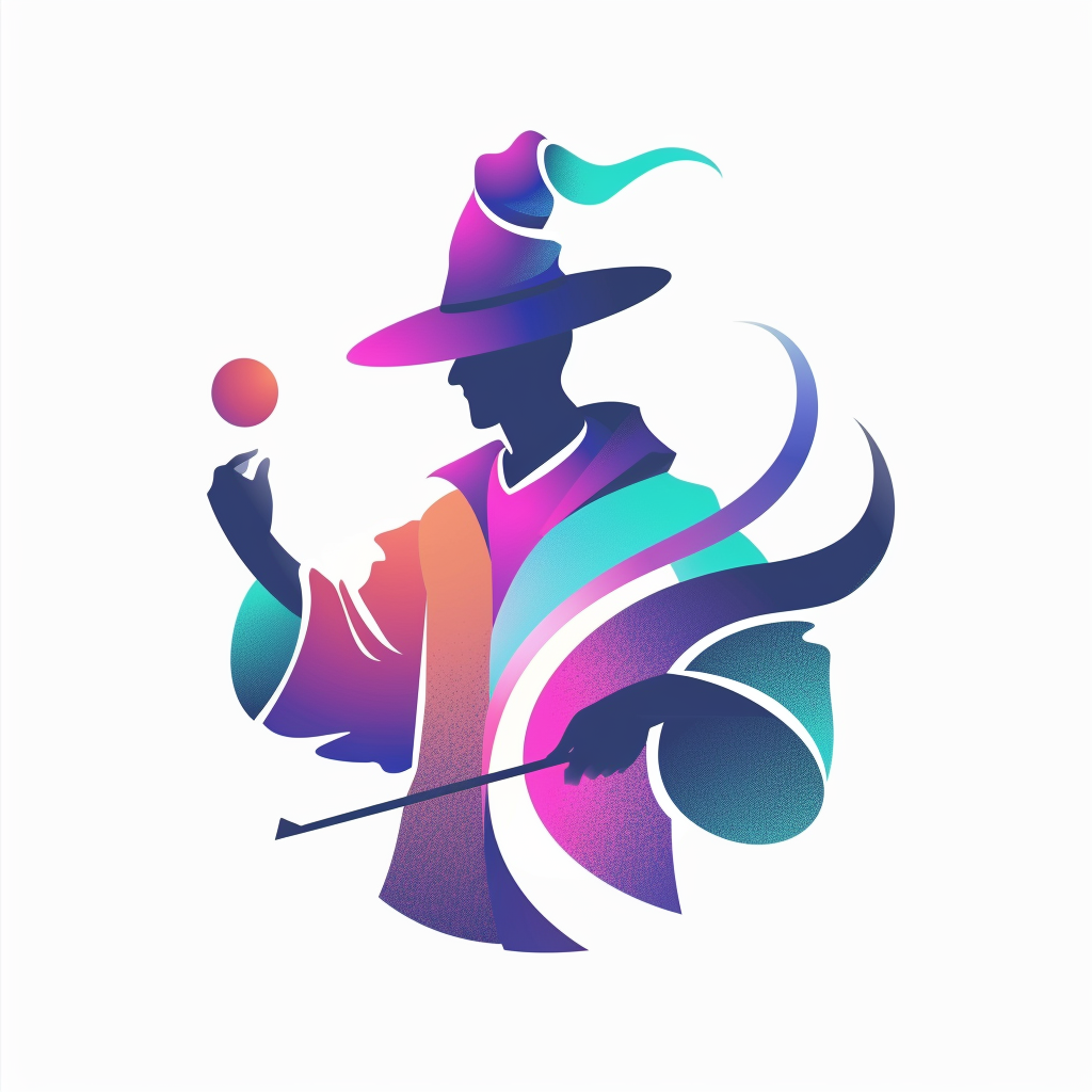 Simple gradient magician sports logo