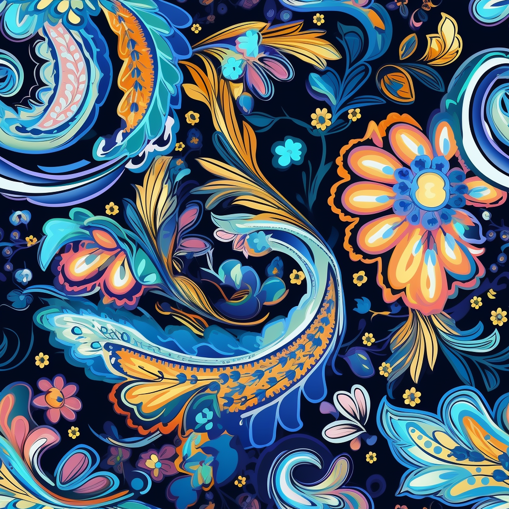 Colorful paisley seamless pattern design