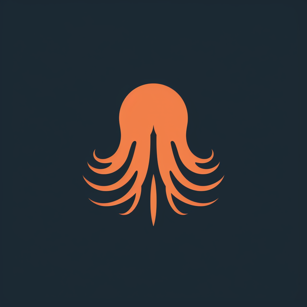 Minimal squid logo design