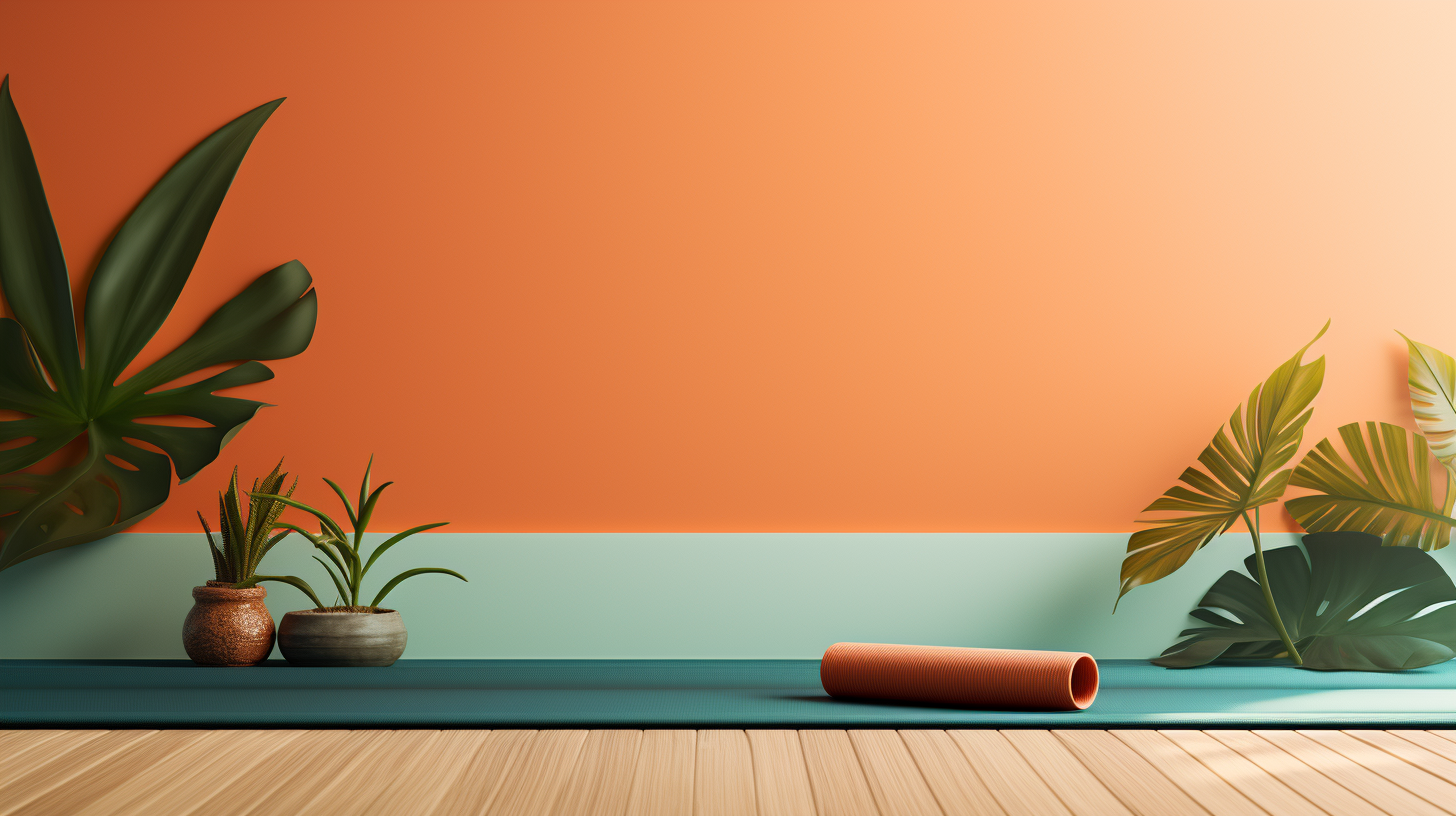 Mockup of Flat Yoga Mat on Limbo Background