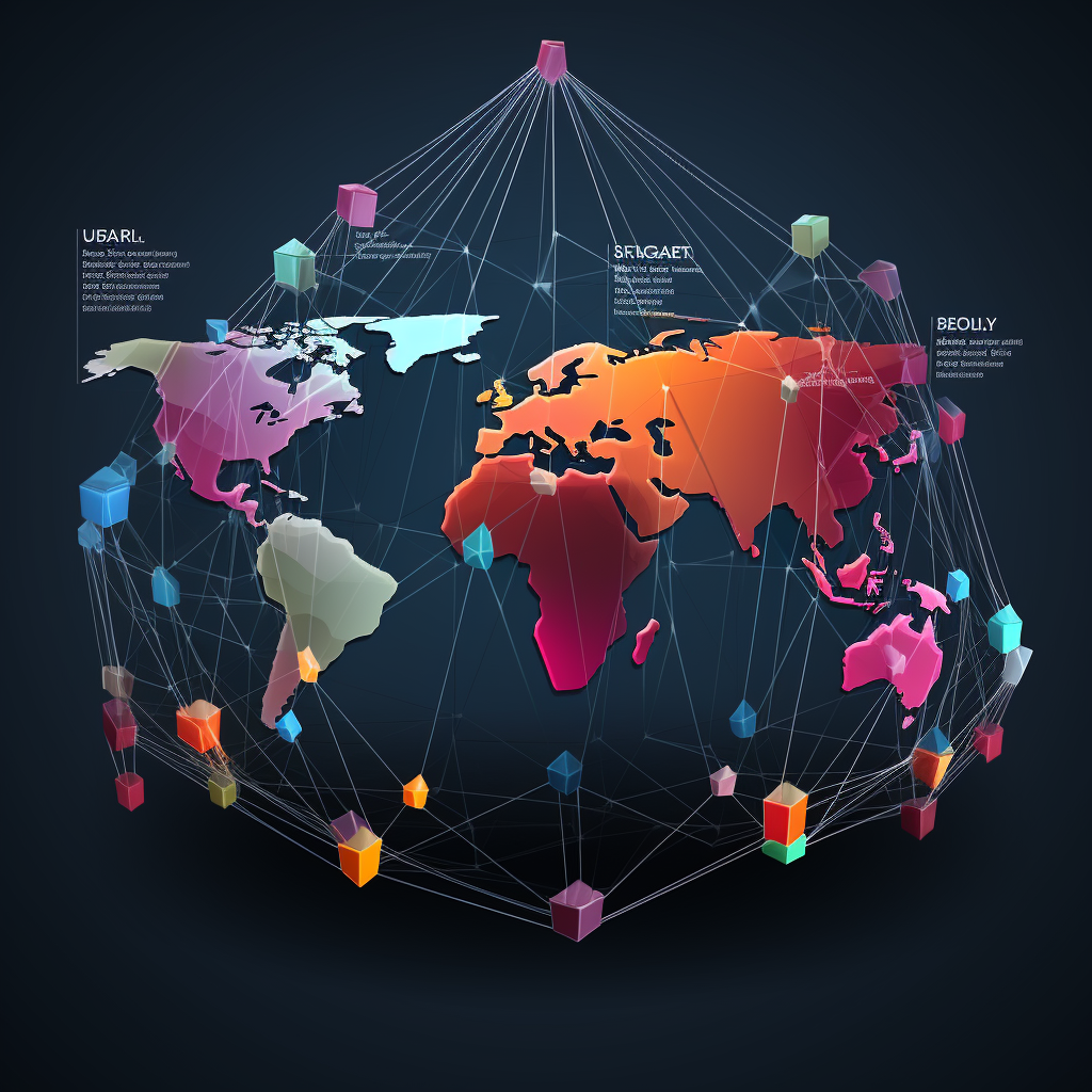 Trading connections on flat world map