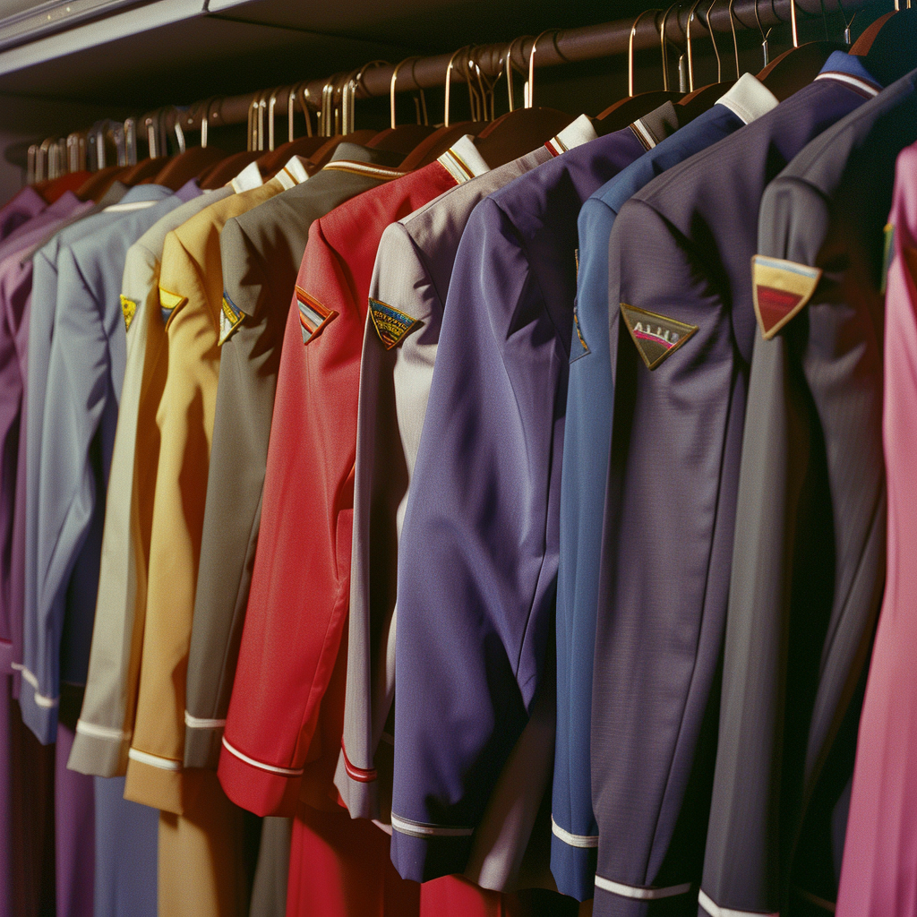 Variety of international flight attendant uniforms