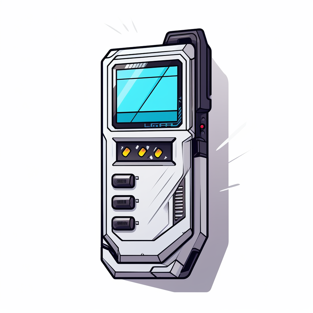 Cyberpunk flip phone illustration