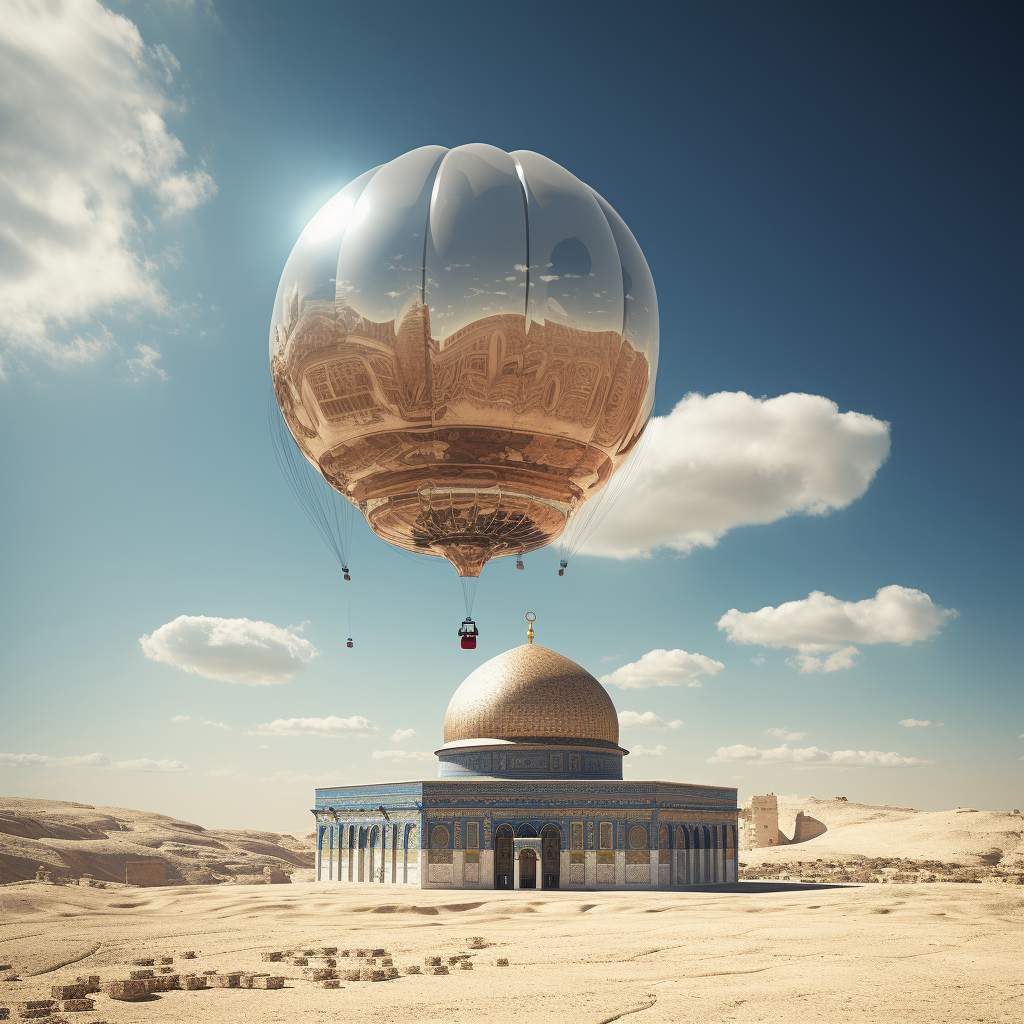 Aqsa Mosque robotic floating in air