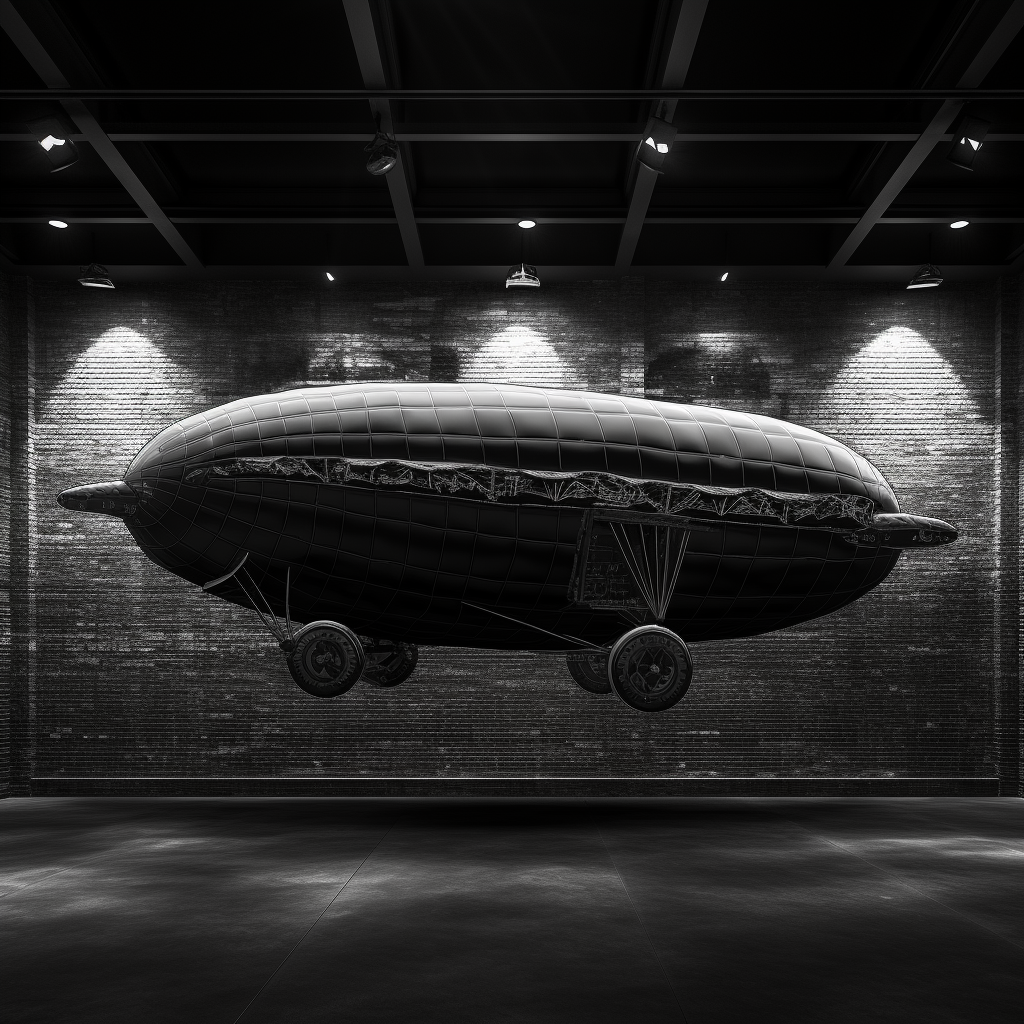 Hyper Realistic Floating Blimp in Graffiti Style