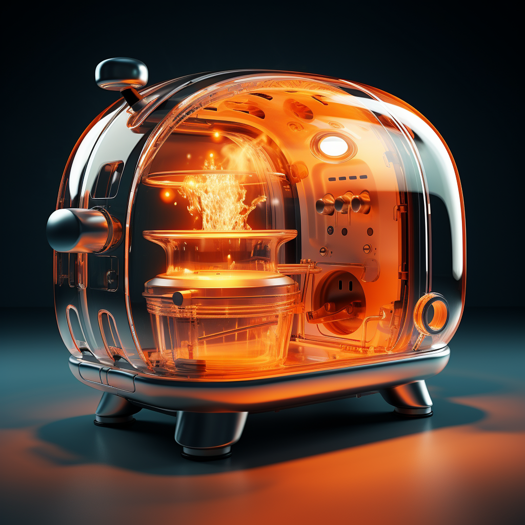 Floating bubble orange lights toaster