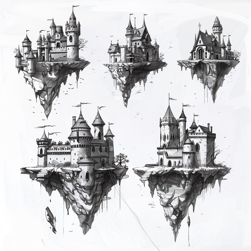 Floating Castle Versions Heroes Artwork